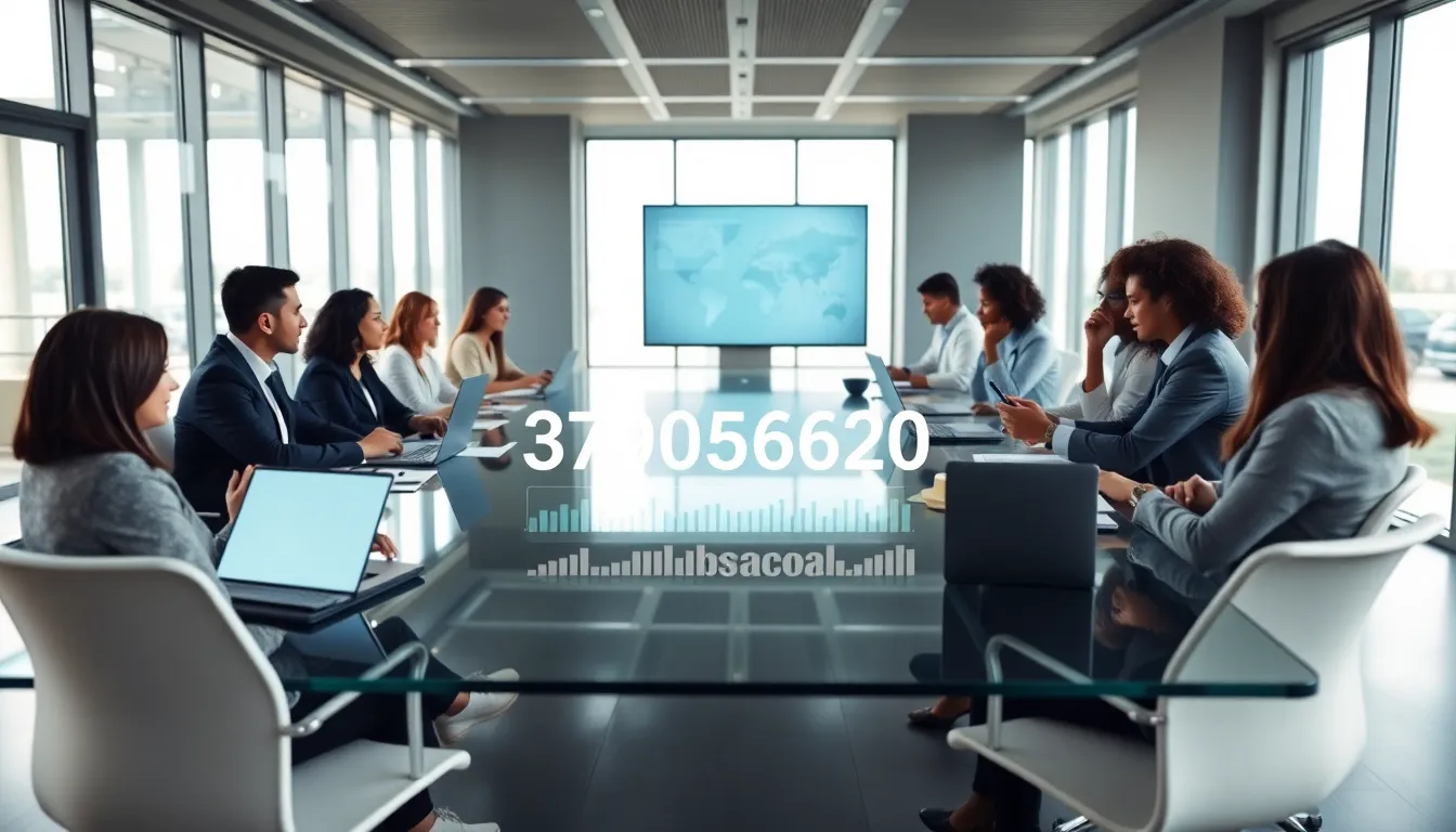 diverse team collaborating in a modern office setting with technology.